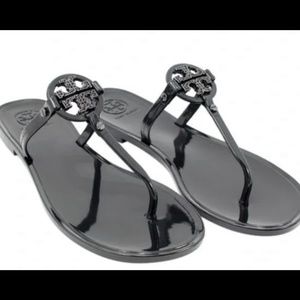 TORY BURCH / BLACK JELLY MINI MILLER SANDALS